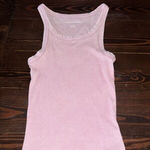 American Eagle Pink Ribbed Tank Top